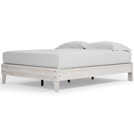 Shawburn Whitewash Queen Platform Bed - Ella Furniture