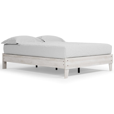 Shawburn Whitewash Queen Platform Bed - Ella Furniture