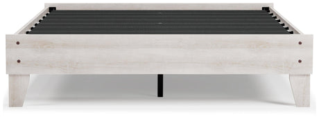 Shawburn Whitewash Queen Platform Bed - Ella Furniture