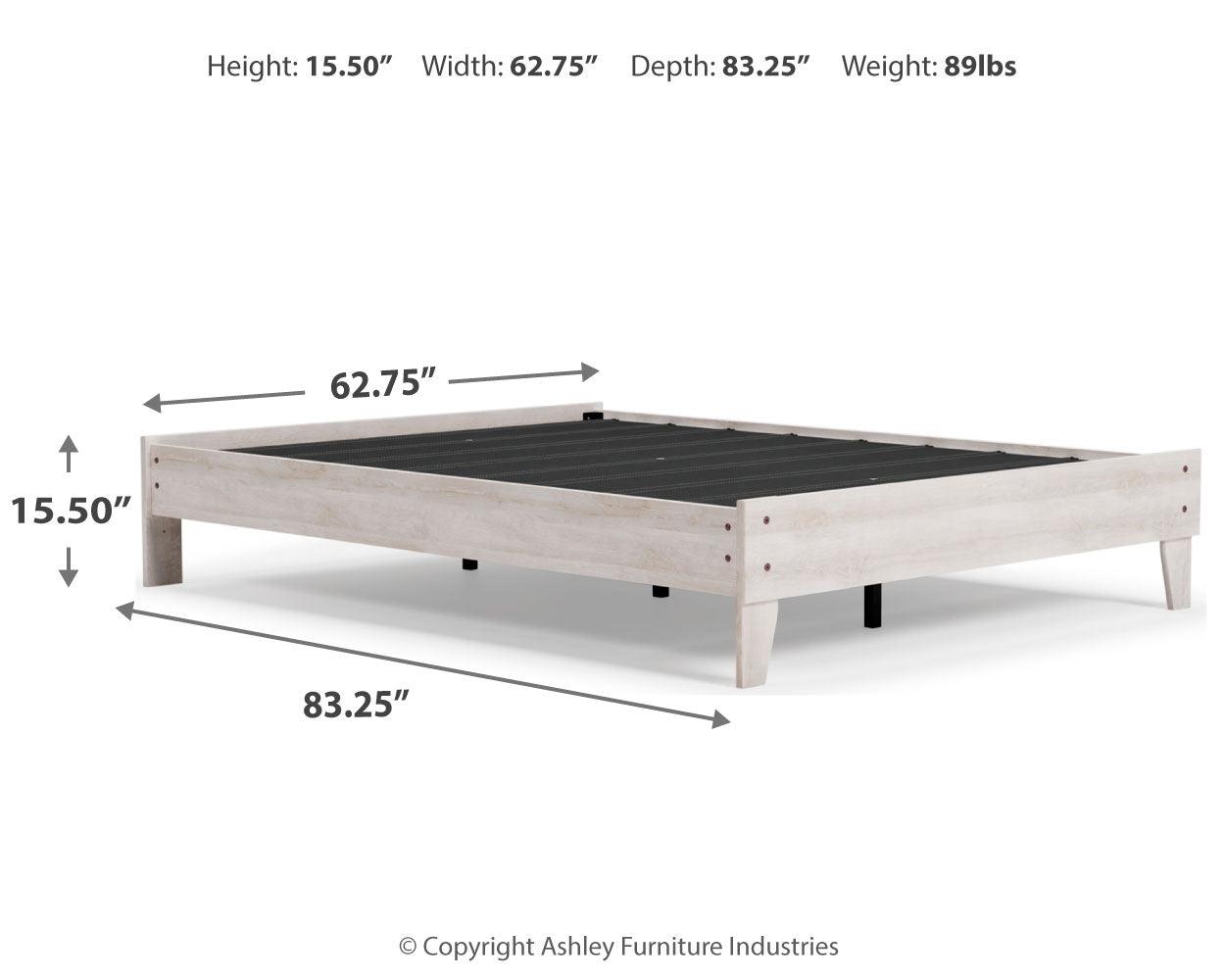 Shawburn Whitewash Queen Platform Bed - Ella Furniture