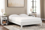 Shawburn Whitewash Queen Platform Bed - Ella Furniture