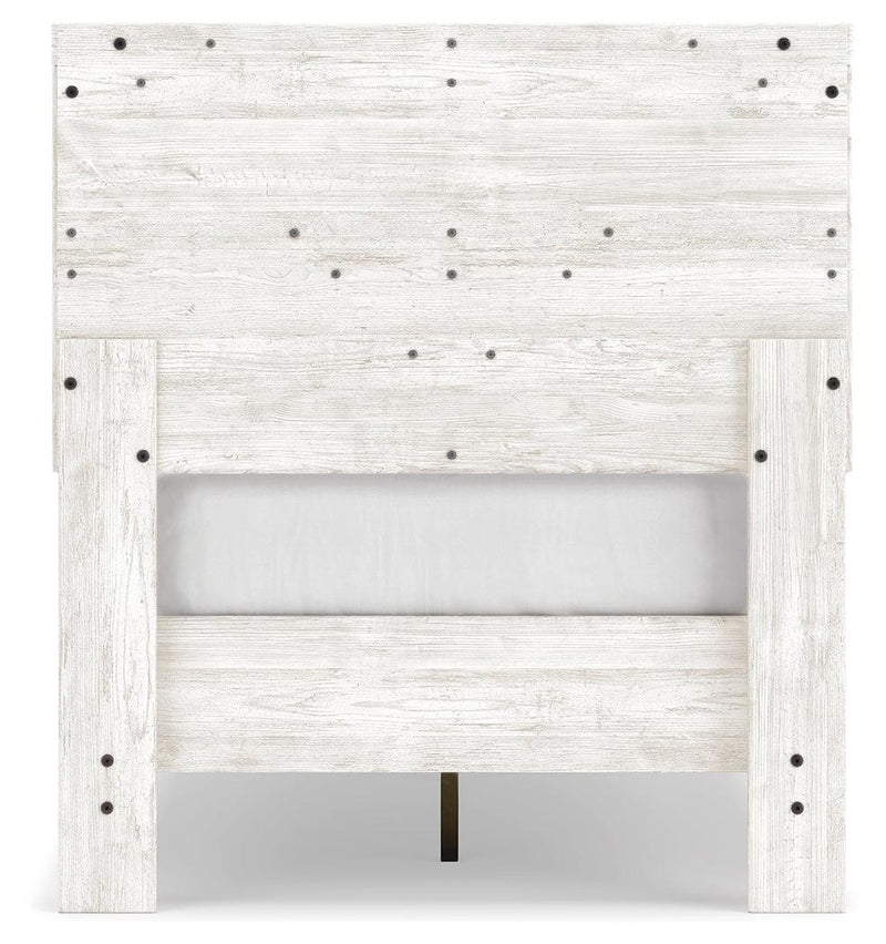 Shawburn White/dark Charcoal Gray Twin Crossbuck Panel Platform Bed - Ella Furniture