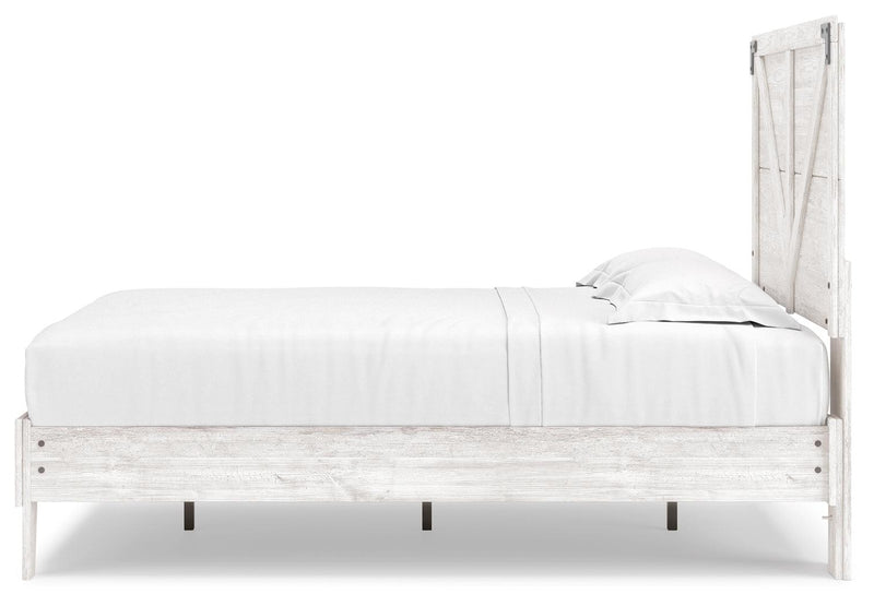 Shawburn White/dark Charcoal Gray Full Crossbuck Panel Platform Bed - Ella Furniture
