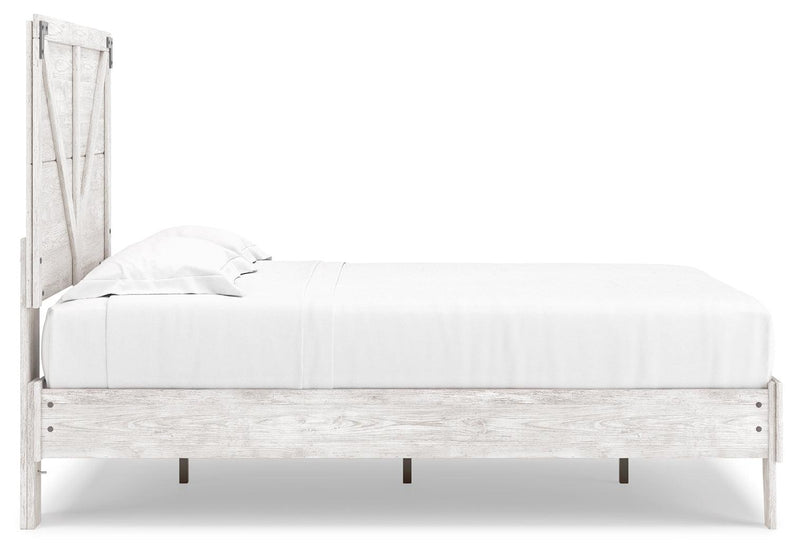 Shawburn White/dark Charcoal Gray Full Crossbuck Panel Platform Bed - Ella Furniture
