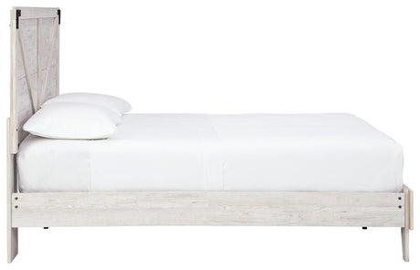Shawburn White/dark Charcoal Gray Queen Crossbuck Panel Platform Bed - Ella Furniture