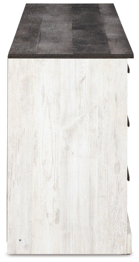 Shawburn Whitewash/charcoal Gray Dresser - Ella Furniture