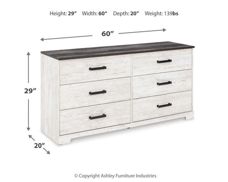 Shawburn Whitewash/charcoal Gray Dresser - Ella Furniture