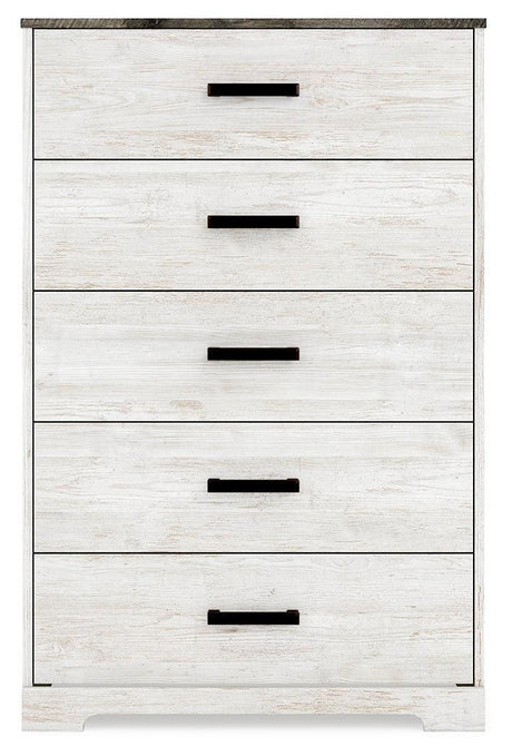 Shawburn Whitewash/charcoal Gray Chest Of Drawers - Ella Furniture