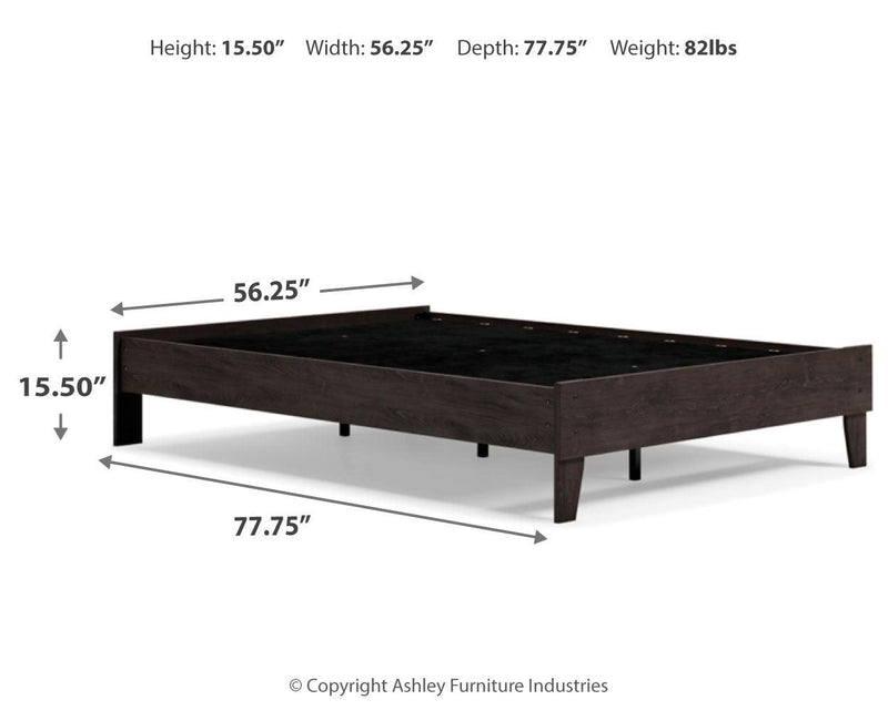 Piperton Black Full Platform Bed - Ella Furniture