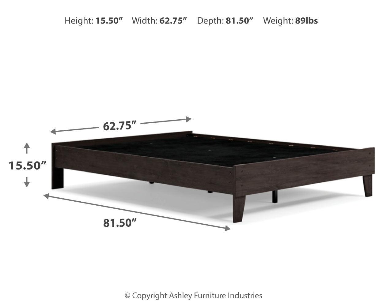 Piperton Black Queen Platform Bed - Ella Furniture