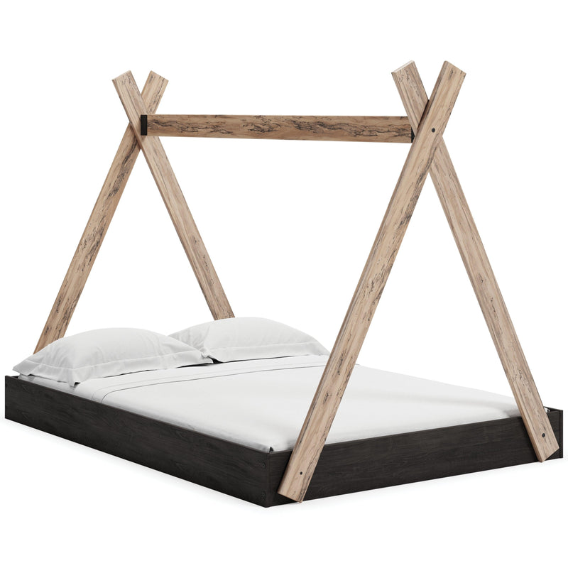 Piperton Two-tone Brown/Black Full Tent Complete Bed In Box - Ella Furniture