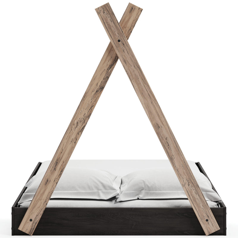 Piperton Two-tone Brown/Black Full Tent Complete Bed In Box - Ella Furniture
