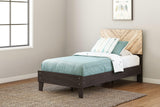 Piperton Two-tone Brown/white Twin Panel Platform Bed - Ella Furniture