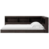 Piperton Brown Full Bookcase Storage Bed - Ella Furniture