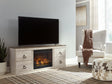 Willowton Whitewash Tv Stand With Electric Fireplace EW0267W8 - Ella Furniture