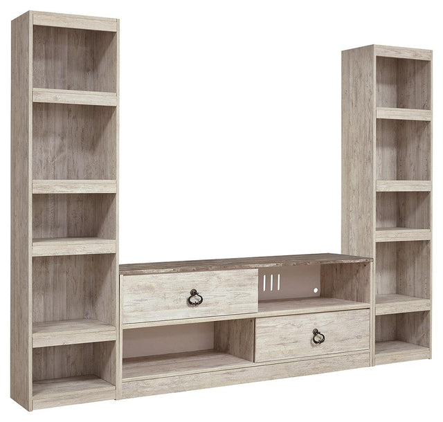 Willowton Whitewash Entertainment Center - Ella Furniture