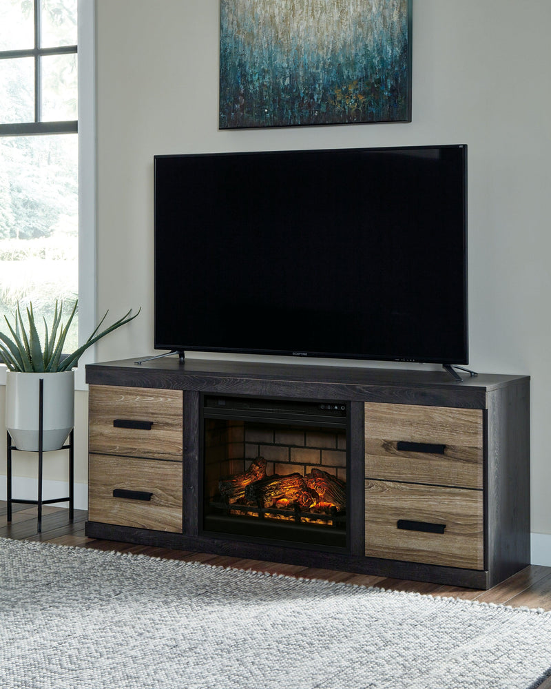 Harlinton Warm Gray 60" Tv Stand With Electric Fireplace