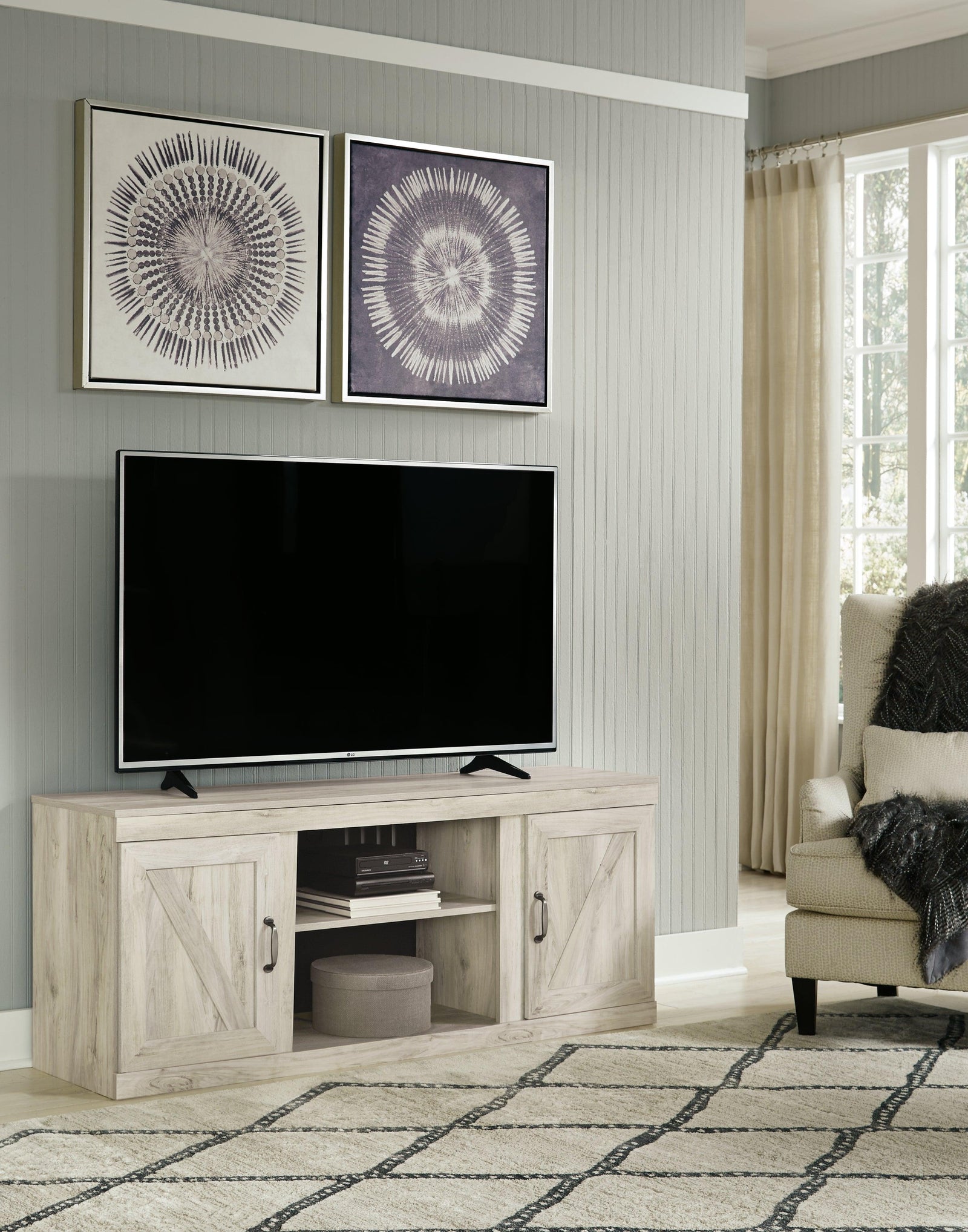 Bellaby Whitewash 60" Tv Stand - Ella Furniture