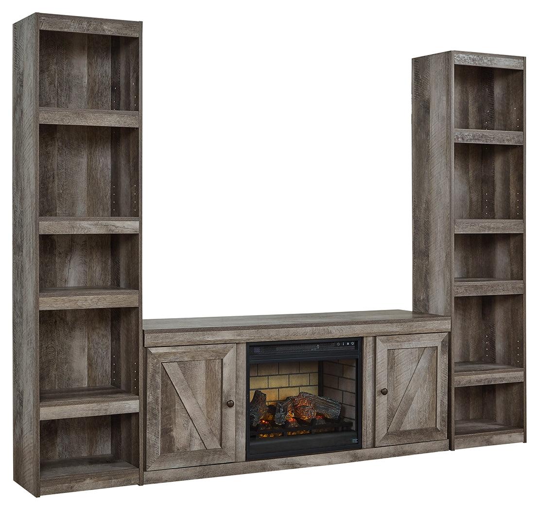Wynnlow Gray 3-Piece Entertainment Center With Electric Fireplace - Ella Furniture