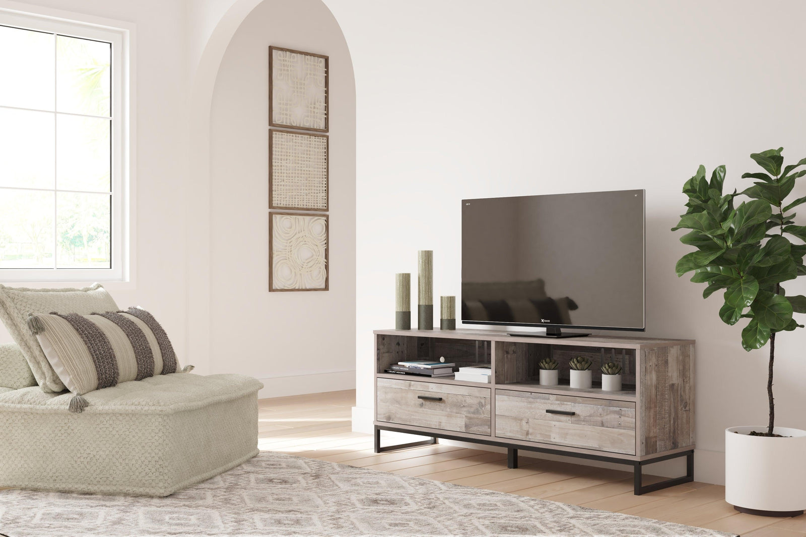 Neilsville Multi Gray Medium Tv Stand - Ella Furniture