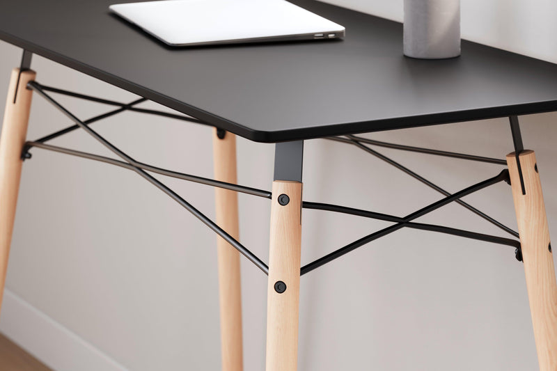 Jaspeni Black/natural Home Office Desk - Ella Furniture