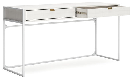 Deznee White Home Office Desk - Ella Furniture