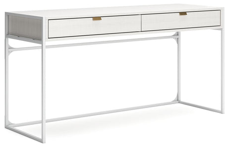 Deznee White Home Office Desk - Ella Furniture