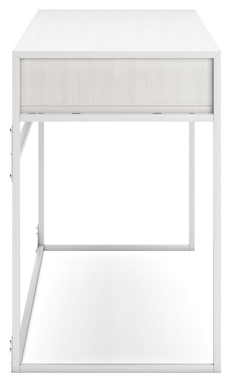 Deznee White Home Office Desk - Ella Furniture