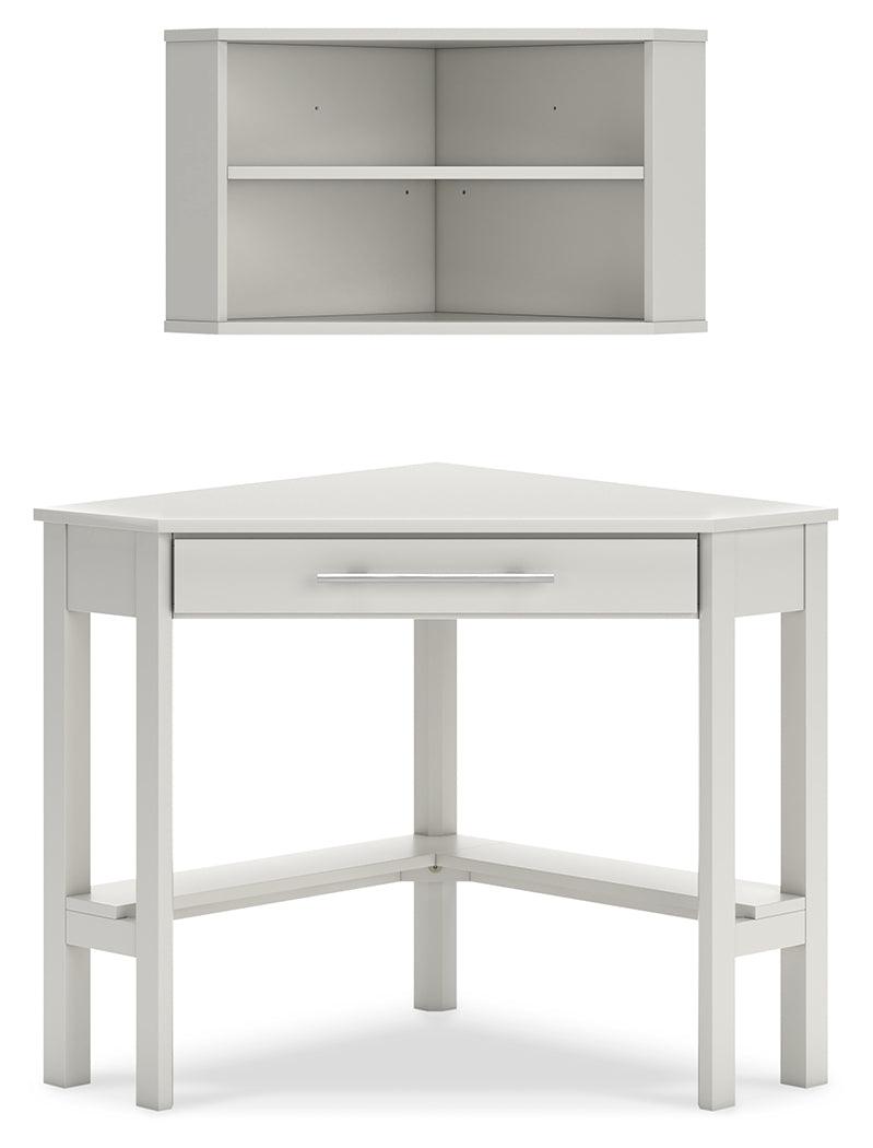 Grannen White Home Office Corner Desk With Bookcase - Ella Furniture