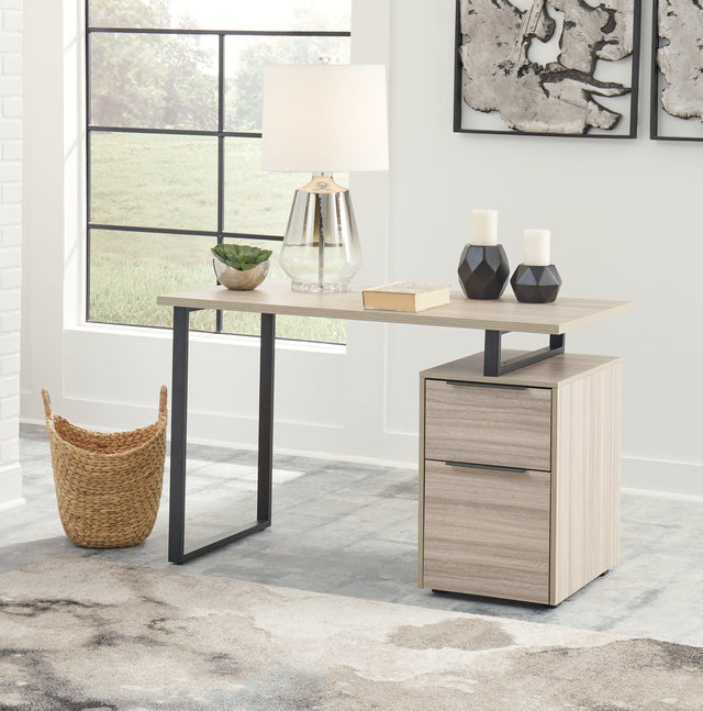 Waylowe Natural/black 48" Home Office Desk - Ella Furniture