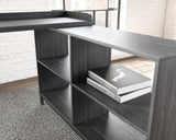 Yarlow Black Home Office L-desk - Ella Furniture