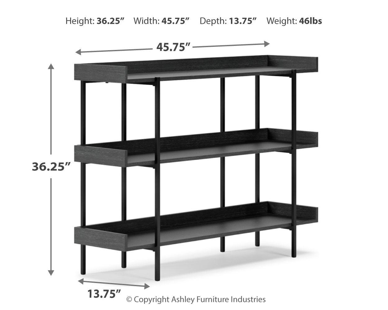 Yarlow Black 36" Bookcase - Ella Furniture