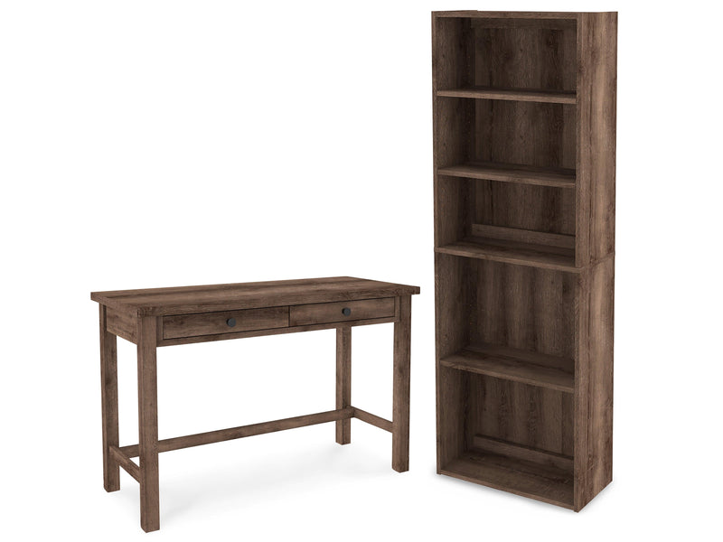 Arlenbry Gray Home Office Desk And Storage - Ella Furniture