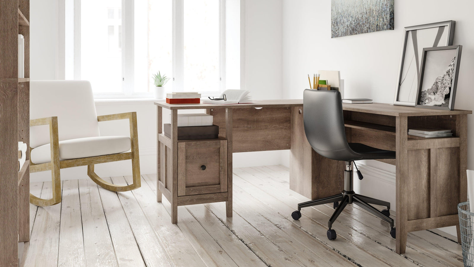 Arlenbry Gray 2-Piece Home Office Desk