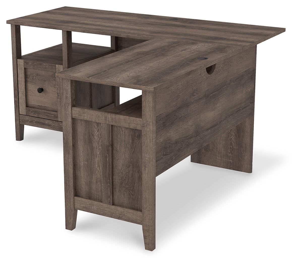 Arlenbry Gray 2-Piece Home Office Desk - Ella Furniture