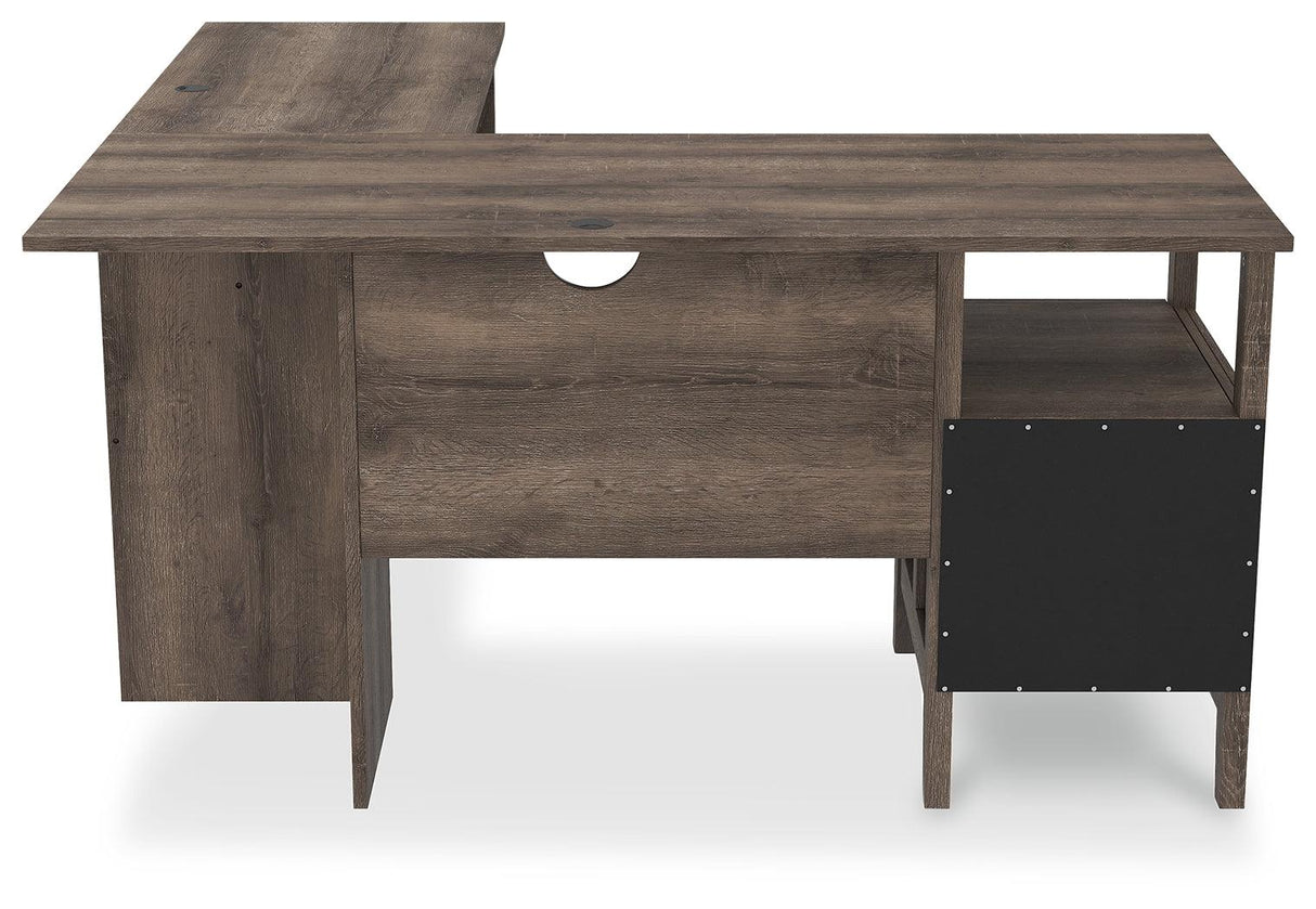 Arlenbry Gray 2-Piece Home Office Desk - Ella Furniture