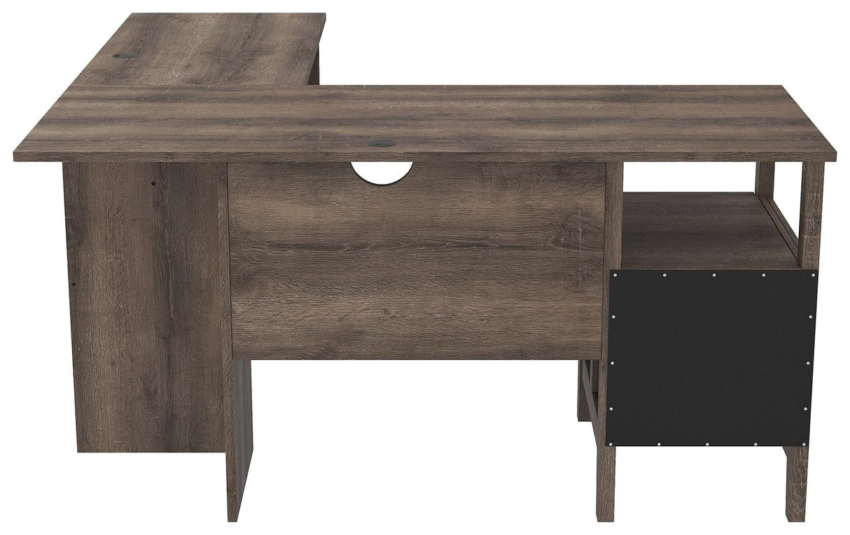 Arlenbry Gray 2-Piece Home Office Desk - Ella Furniture