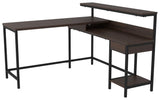 Camiburg Warm Brown Home Office L-desk With Storage - Ella Furniture