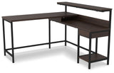 Camiburg Warm Brown Home Office L-desk With Storage - Ella Furniture