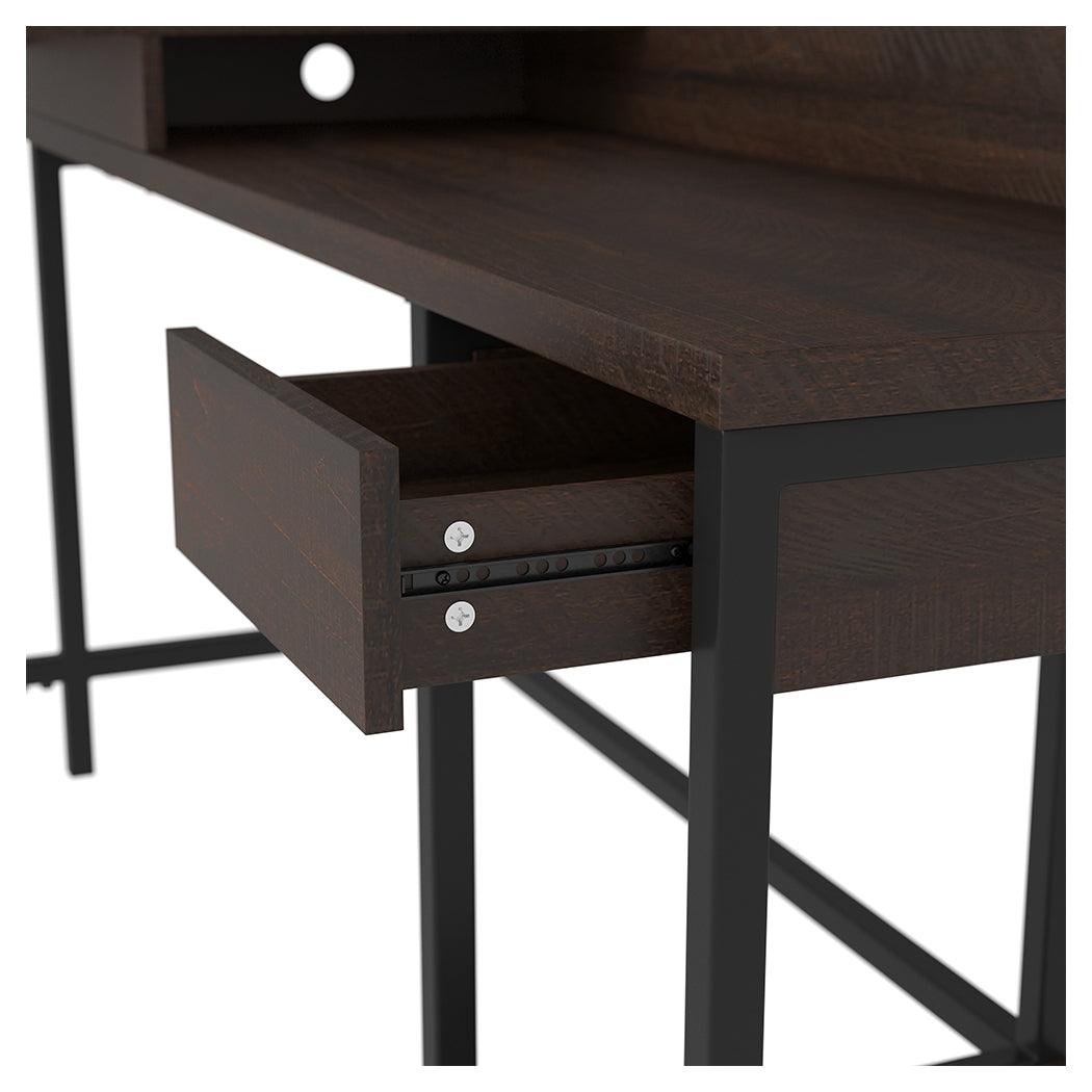 Camiburg Warm Brown Home Office L-desk With Storage - Ella Furniture