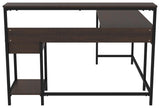 Camiburg Warm Brown Home Office L-desk With Storage - Ella Furniture