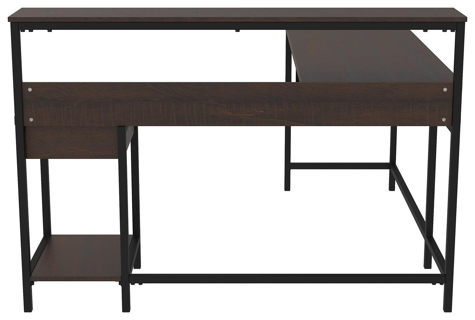 Camiburg Warm Brown Home Office L-desk With Storage - Ella Furniture