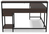 Camiburg Warm Brown Home Office L-desk With Storage - Ella Furniture