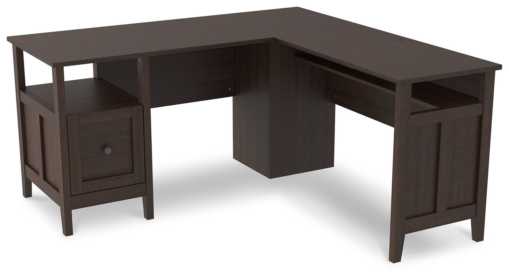 Camiburg Warm Brown 2-Piece Home Office Desk - Ella Furniture