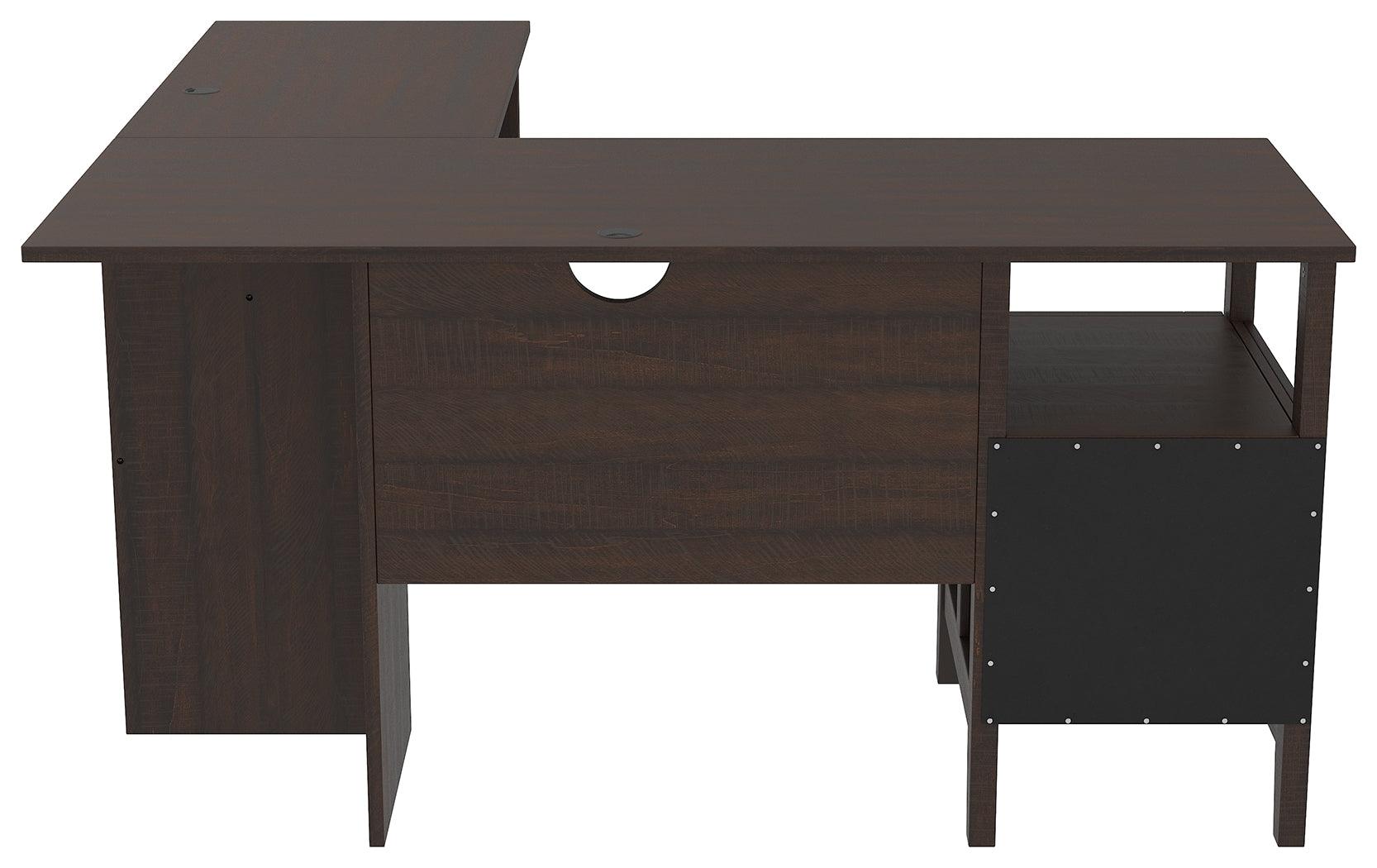 Camiburg Warm Brown 2-Piece Home Office Desk - Ella Furniture