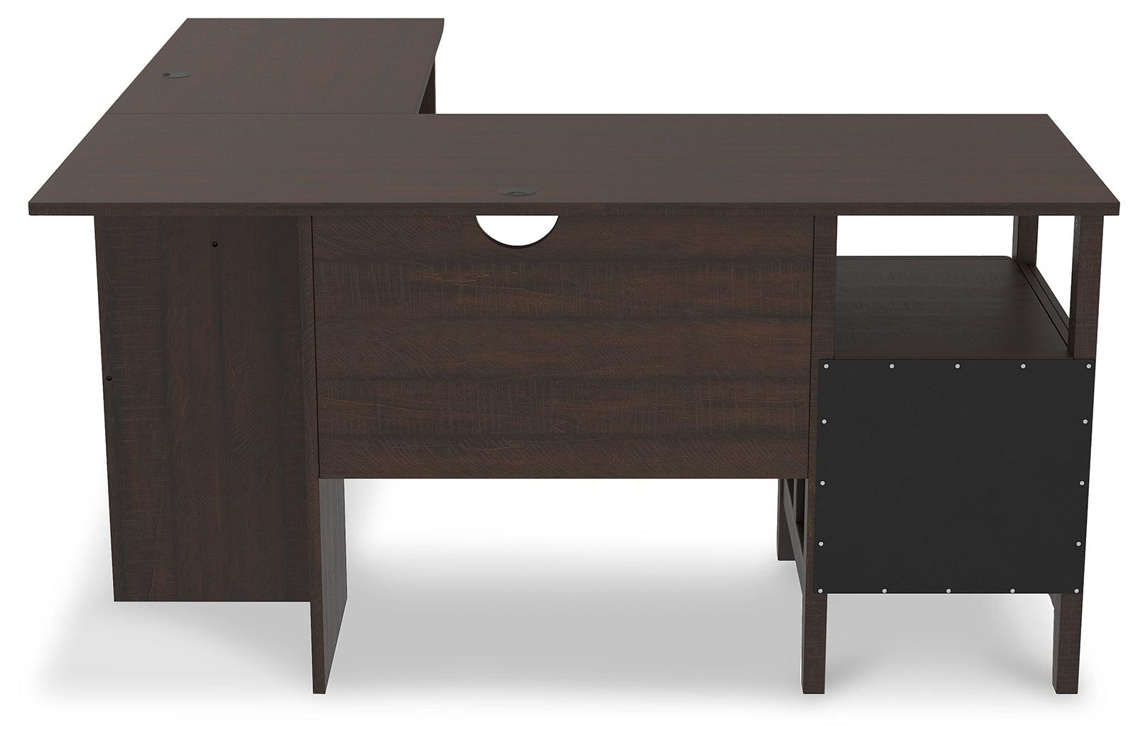 Camiburg Warm Brown 2-Piece Home Office Desk - Ella Furniture