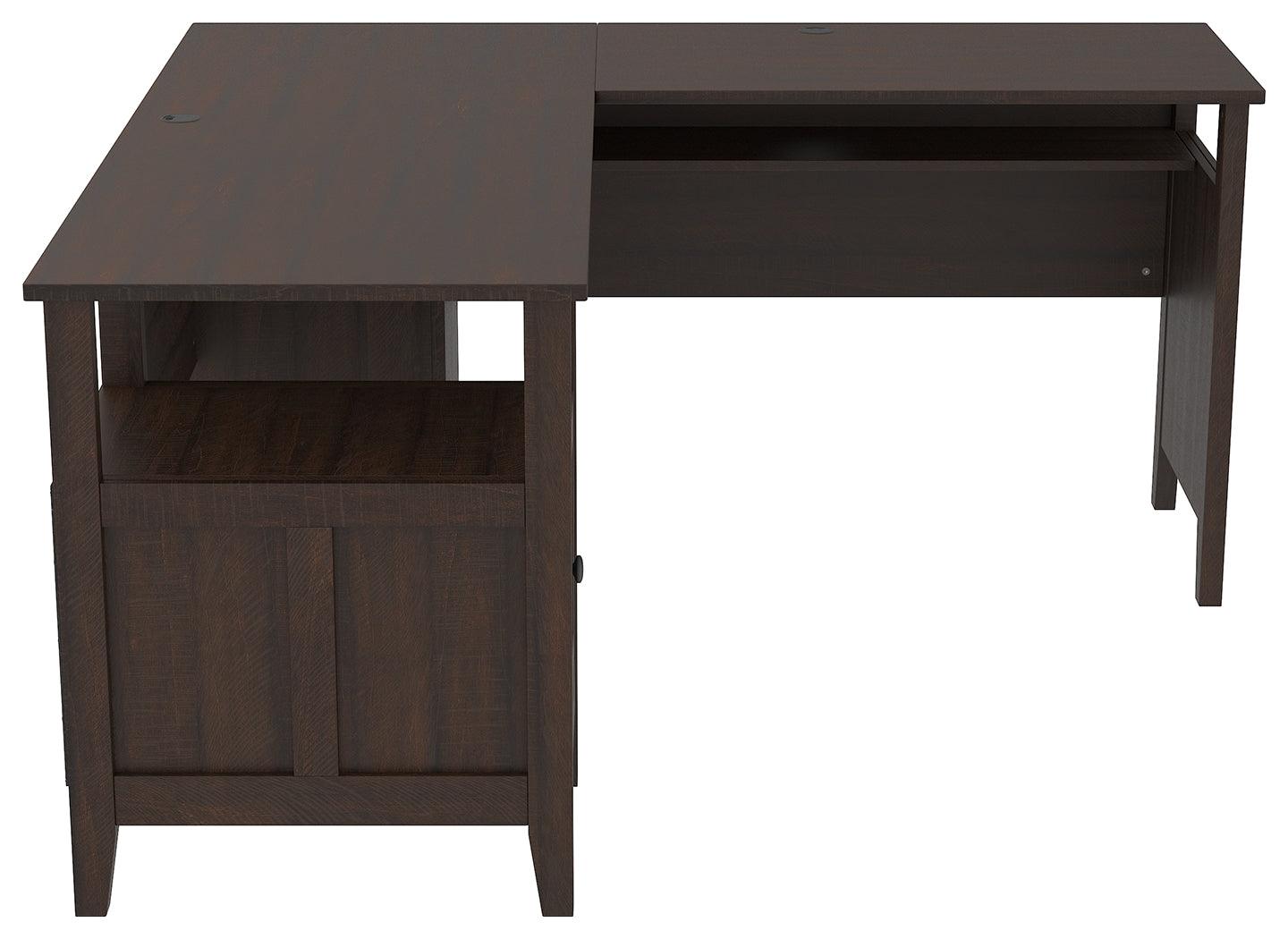 Camiburg Warm Brown 2-Piece Home Office Desk - Ella Furniture