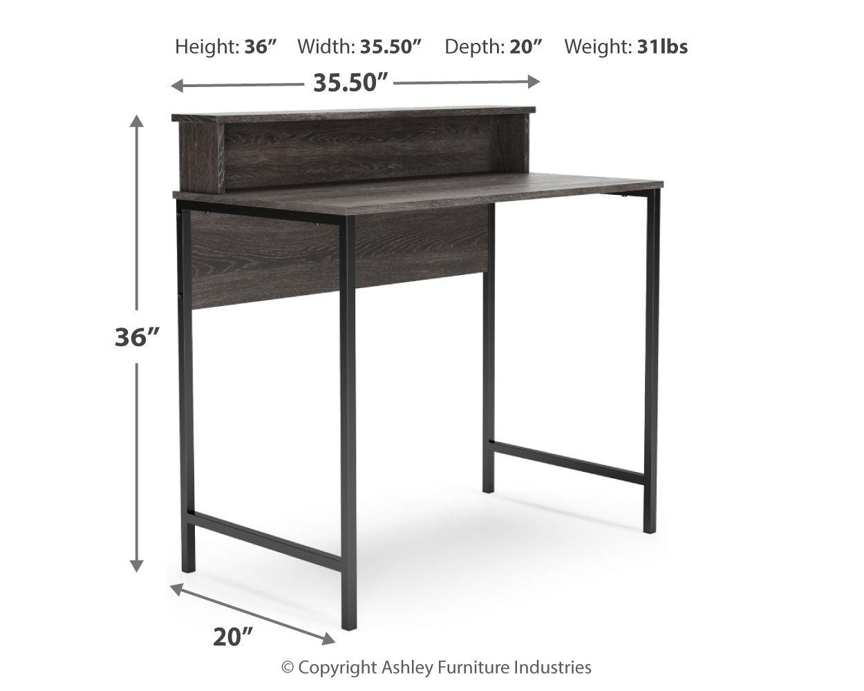 Freedan Grayish Brown 37" Home Office Desk - Ella Furniture