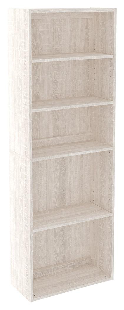 Dorrinson Antique White 71" Bookcase - Ella Furniture