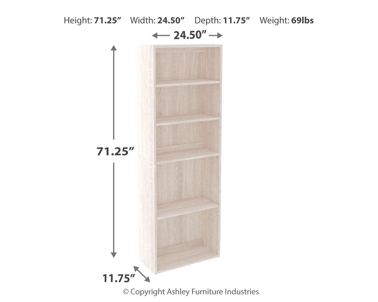 Dorrinson Antique White 71" Bookcase - Ella Furniture